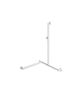 Hewi System 900 Duschhandlauf 900.35M30360VH 1250 x 765 x 765 mm, Edelstahl pulverbeschichtet weiß tiefmatt, links