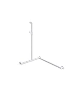 Hewi System 900 Duschhandlauf 900.35M30660VH 1250 x 765 x 965 mm, Edelstahl pulverbeschichtet weiß tiefmatt, rechts