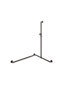 Hewi System 900 shower handrail 900.35M30760ER 1250 x 765 x 965 mm, stainless steel powder-coated dark grey deep matt, left