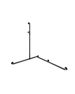 Hewi System 900 shower handrail 900.35M30860ER 1250 x 965 x 1185 mm, stainless steel powder-coated dark grey deep matt, right