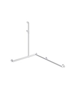 Hewi System 900 shower handrail 900.35M30860VH 1250 x 965 x 1185 mm, stainless steel powder-coated white deep matt, right