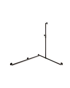 Hewi System 900 Duschhandlauf 900.35M30960ER 1250 x 965 x 1185 mm, Edelstahl pulverbeschichtet dunkelgrau tiefmatt, links