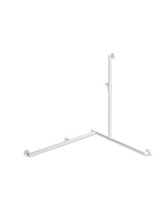 Hewi System 900 Duschhandlauf 900.35M30960VH 1250 x 965 x 1185 mm, Edelstahl pulverbeschichtet weiß tiefmatt, links