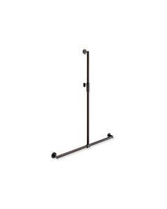 Hewi Main courante de douche System 900 900.35M40160ER 1250 x 965 mm, acier inoxydable revêtement par poudre gris foncé, noir mat profond