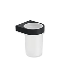 Hewi System 800 tasse 800.04.11065DC noir profond mat, verre cristal, revêtement par poudre