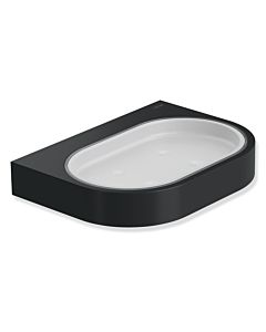 Hewi System 800 porte-savon 800.02.11065DC noir profond mat, verre, avec Halter