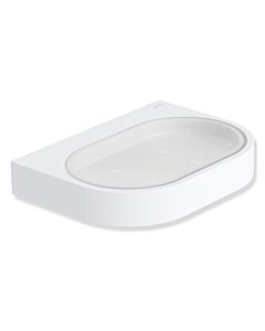 Hewi System 800 soap dish 800.02.11065DX white matt, glass, with Halter