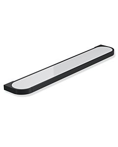 Hewi System 800 shelf 800.03.10060CV 600mm, acrylic glass plate, Halter and cup black deep matt
