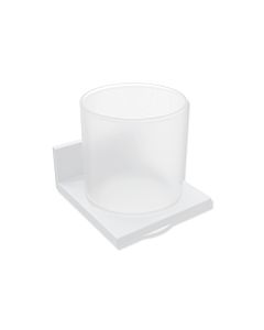 Hewi System 900 Q glass cup 900Q04.00060DX powder-coated white deep matt, with metal Halter