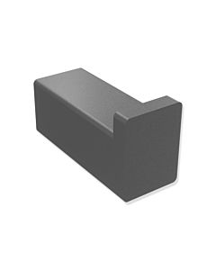 Hewi System 900 Q single hook 900Q90.00060SC powder-coated dark gray pearl mica deep matt, made of stainless steel, 15x20x38mm