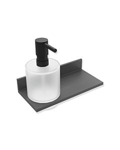 Hewi System 900 Q étagère 900Q03.00260SC peint par poudrage gris foncé nacré mica mat profond, avec distributeur de savon/désinfectant