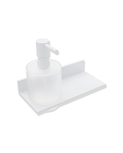 Hewi System 900 Q étagère 900Q03.00260DX thermolaqué blanc mat profond, avec distributeur de savon/désinfectant