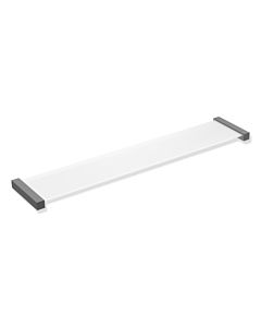 Hewi System 900 Q étagère 900Q03.00760SC revêtement en poudre gris foncé perle mica mat profond, avec plaque de verre, 616x20x122mm