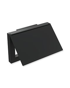 Hewi System 900 Q WC paper holder 900Q21.00160DC powder-coated black deep matt, made of stainless steel, with lid 140x90x23mm