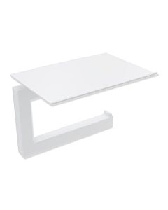 Hewi System 900 Q porte-papier WC 900Q21.00260DX thermolaqué blanc mat profond, en acier inoxydable, avec couvercle 140x106x100mm