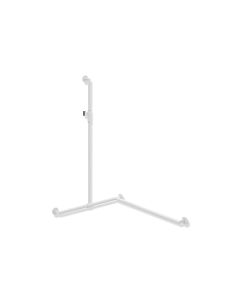 Hewi System 900 main courante de douche 900.35M33660VH 1250 x 765 x 965 mm, version droite, blanc mat profond