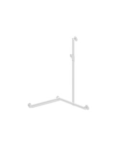 Hewi System 900 main courante de douche 900.35M33360VH 1250 x 765 x 765 mm, version gauche, blanc mat profond