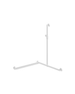 Hewi System 900 main courante de douche 900.35M33460VH 1250 x 965 x 965 mm, version gauche, blanc mat profond