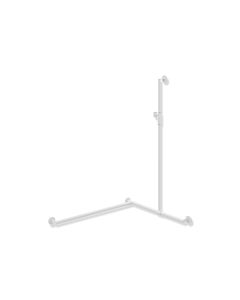 Hewi System 900 main courante de douche 900.35M33760VH 1250 x 765 x 965 mm, version gauche, blanc mat profond