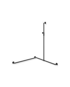 Hewi Rampe de douche System 900 900.35M33460ER 1250 x 965 x 965 mm, version gauche, gris foncé mat profond