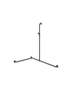 Hewi System 900 shower handrail 900.35M33560ER 1250 x 1185 x 765 mm, left version, dark grey deep matt