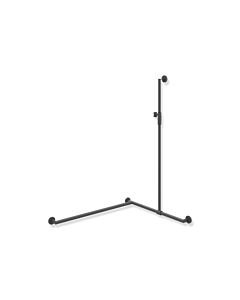 Hewi System 900 Duschhandlauf 900.35M33760ER 1250 x 765 x 965 mm, Ausführung links, dunkelgrau tiefmatt