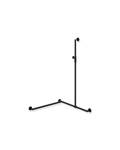 Hewi System 900 Duschhandlauf 900.35M33360CV 1250 x 765 x 765 mm, Ausführung links, schwarz tiefmatt