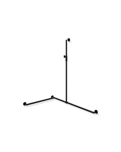 Hewi System 900 shower handrail 900.35M33560CV 1250 x 765 x 1185 mm, left version, deep matt black