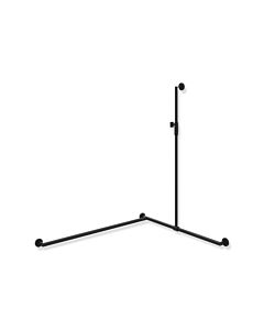 Hewi Main courante de douche System 900 900.35M33960CV 1250 x 965 x 1185 mm, version gauche, noir mat profond