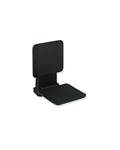 Hewi Siège suspendu système 900 900.51.10060CV 350 x 533 x 526 mm, acier inoxydable thermolaqué noir mat, plastique noir mat