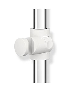 Hewi System 900 main courante de douche en acier inoxydable 900.35.3034098 1250 x 765 x 765 mm, chromé, support de douche polyamide blanc de sécurité, gauche