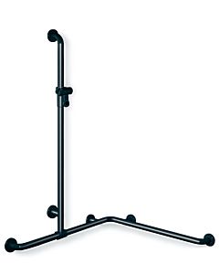 Hewi 801 main courante de douche 801.35.34692 2 x 762 x 1250 mm, gris anthracite, avec barre de support de douche, âme en aluminium