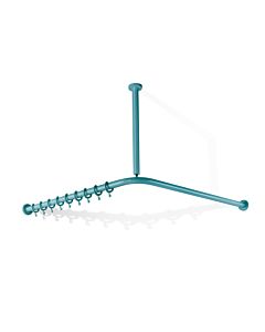 Hewi 801 tringle à rideau 801.34.9910055 1000 x 1000mm bleu aqua anti-suicide coudé