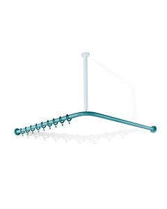 Hewi 801 curtain rod 801.34.10055 1000 x 1000 mm, 20 curtain rings, aqua blue