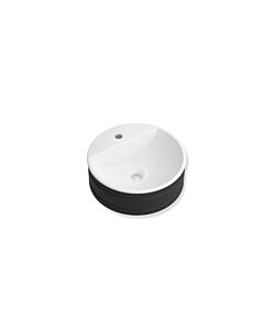 Hewi DUO washbasin 950.11B001YF Ø 42.6 cm, matt, countertop, 1 tap hole, without overflow, two-tone white-black