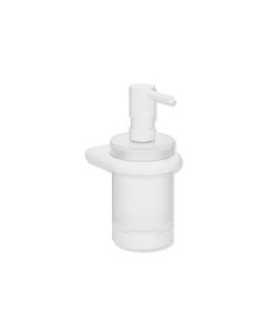 Hewi Serie 480 Seifen-/Desinfektionsmittelspender 480.06.00260DX mit Halter, pulverbeschichtet weiß tiefmatt