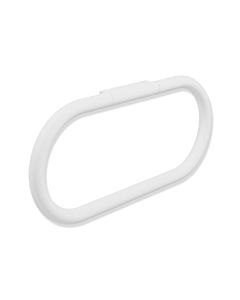 Anneau porte-serviettes Hewi série 480 480.09.00260DX ovale, pivotant, en acier inoxydable thermolaqué blanc mat