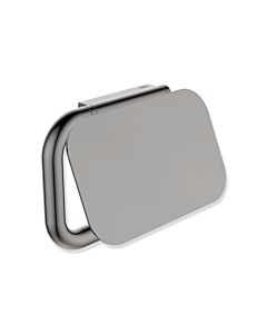 Hewi Serie 480 WC-Papierhalter 480.21.00170EC mit Deckel, PVD beschichtet, schwarzchrom glänzend