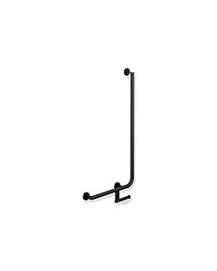 Hewi System 900 angled handle 900.22.11660DC 1000 x 500 mm, stainless steel powder-coated black deep matt, left
