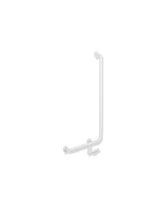 Hewi System 900 angled handle 900.22.11660DX 1000 x 500 mm, stainless steel powder-coated white deep matt, left