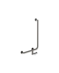 Hewi système 900 900.22.14460SC acier inoxydable peint par poudrage gris foncé perle mica profond mat, 750 x 500 mm, version gauche