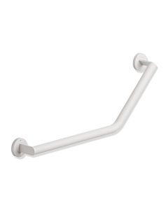 Hewi System 900 angled handle 900.22.33160DX Left version, stainless steel powder-coated white deep matt, chrome-plated stainless steel