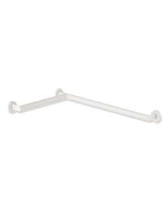 Hewi main courante de douche système 900 900.35.10360DX acier inoxydable peint par poudrage blanc matt, 765 x 475 mm, version gauche