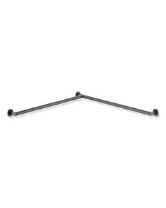 Hewi System 900 shower handrail 900.35.10560SC powder-coated stainless steel, dark gray pearl mica, deep matt, 965 x 965 mm, left-hand version