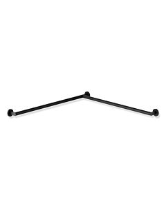 main courante de douche Hewi System 900 900.35.13560DC acier inoxydable peint par poudrage noir mat profond, 965 x 965 mm, version gauche