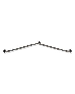 Hewi System 900 Duschhandlauf 900.35.13560SC Edelstahl pulverbeschichtet dunkelgrau perlglimmer tiefmatt, 965 x 965 mm, Ausführung links