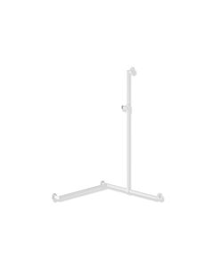 Hewi System 900 Edelstahl-Duschhandlauf 900.35.30360AS 1250 x 765 x 765 mm, pulverbeschichtet weiß tiefmatt, Halter Polyamid weiß matt, links