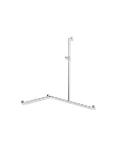 main courante de douche en acier inoxydable système 900 Hewi 900.35.305XA98 1250 x 1185 x 765 mm, mat, Halter , gauche