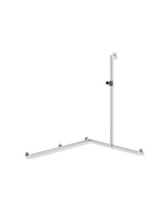 Hewi System 900 stainless steel shower handrail 900.35.309XA92 1250 x 965 x 1185 mm, matt, Halter anthracite gray, left