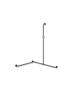 Hewi System 900 Duschhandlauf 900.35.33460DD 1250 x 965 x 965 mm, pulverbeschichtet dunkelgrau tiefmatt/chrom, Ausführung links